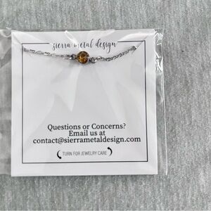 Silver Necklace with Gold Accent